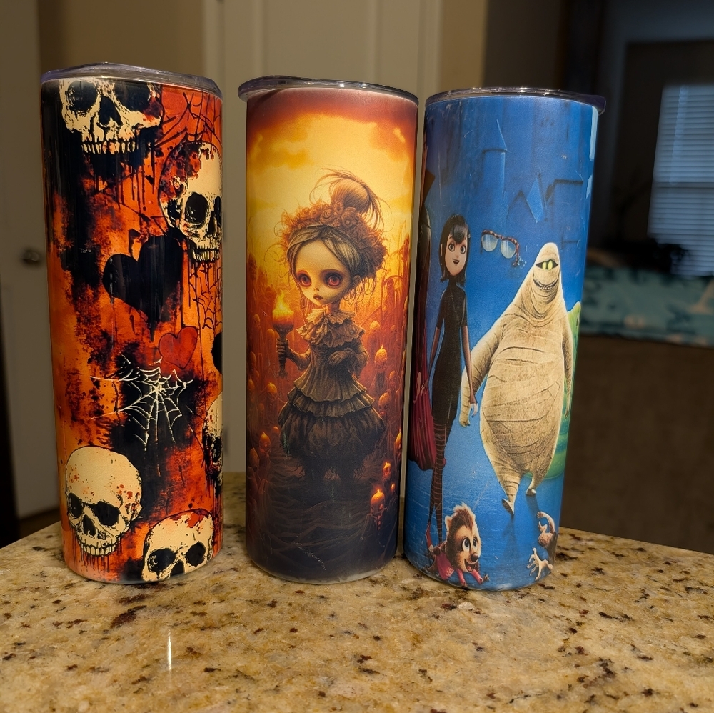 Set of Three Halloween  Themed Tumblers